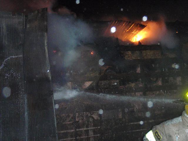 Barn fire, April 2, 2010. Pitz farm.
